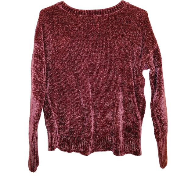 Mudd womens purple soft chenille vneck long sleeved sweater size XS - Picture 2 of 7